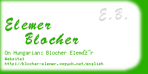 elemer blocher business card